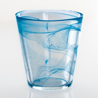 Turquoise Handmade Capri Swirl Glass Tumbler