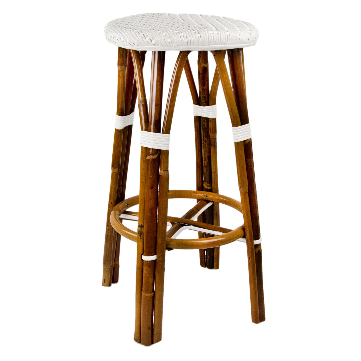 White Bar Height Mediterranean Bistro Bar Stool (29" h) (L)