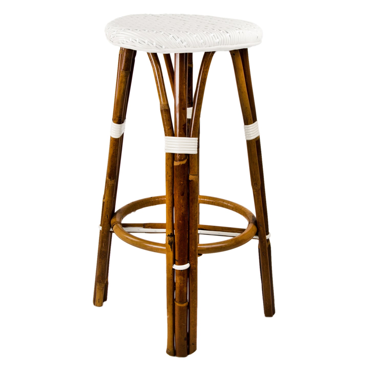 White Bar Height Mediterranean Bistro Bar Stool (29" h) (L)