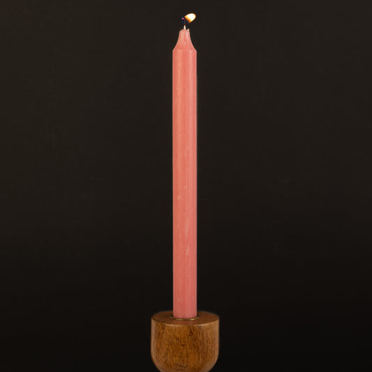 Coral Danish Kiri Taper Candle (12")