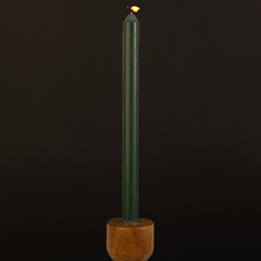 Dark Green Danish Eco-Friendly 100% Vegetable Wax Taper Candle (12")