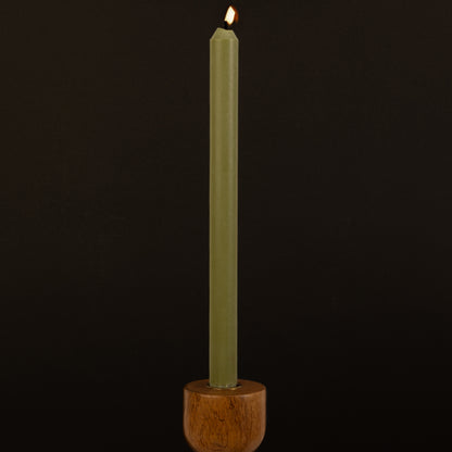 Moss Green Danish Eco-Friendly 100% Vegetable Wax Taper Candle (12")