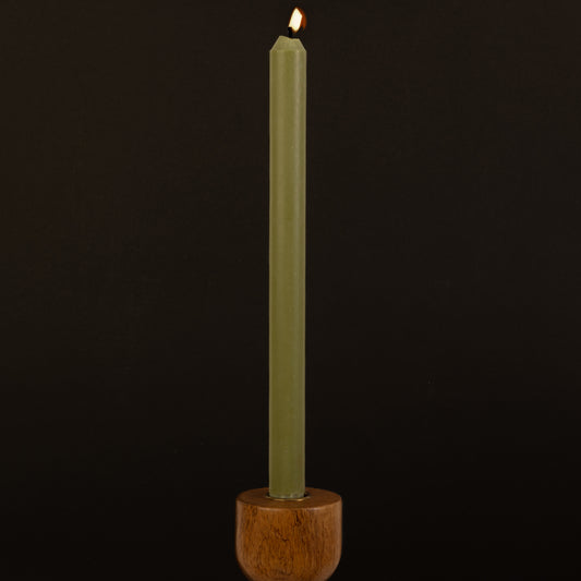 Moss Green Danish Eco-Friendly 100% Vegetable Wax Taper Candle (12")