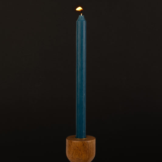 Deep Ocean Blue Danish Kiri Taper Candle (12")