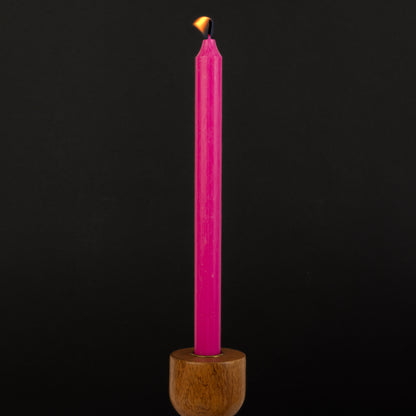 Hot Light Pink Danish Kiri Taper Candle (12")