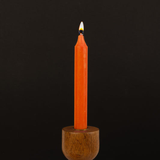 Dark Orange Danish Kiri Taper Candle (7")