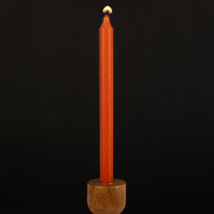 Dark Orange Danish Kiri Taper Candle (12")