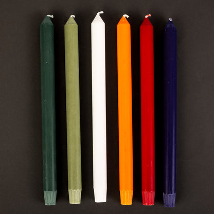 Dark Green Danish Eco-Friendly 100% Vegetable Wax Taper Candle (12")