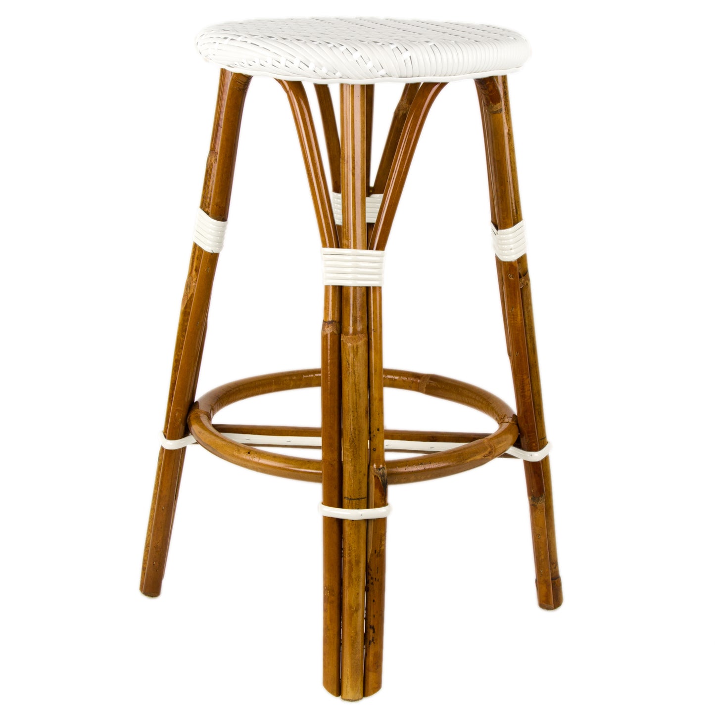 White Mediterranean Bistro Stool (26" h) (L)