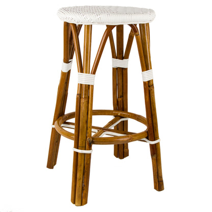 White Mediterranean Bistro Stool (26" h) (L)