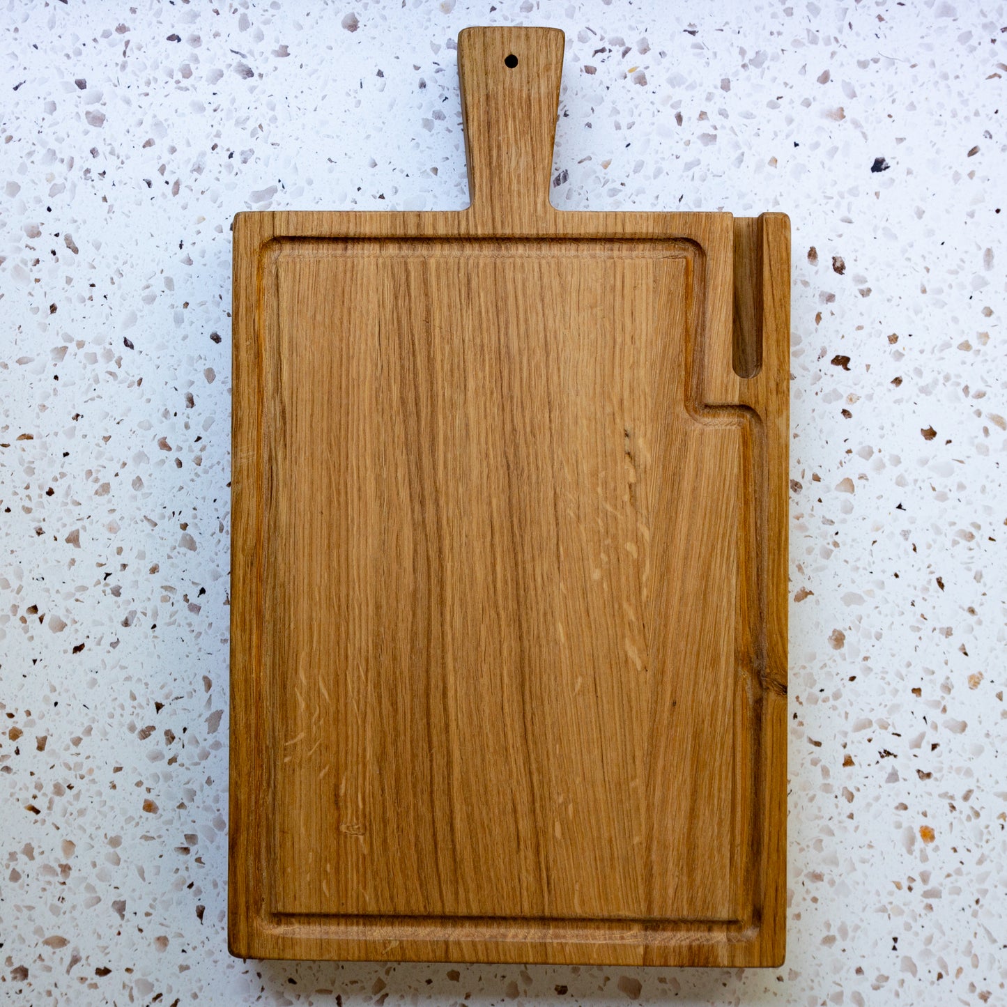 Handcrafted Oak Wood German Carving Board With Juice Grooves & Handle