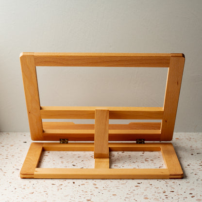 Oiled Beech Wood Folding Adjustable Book Stand