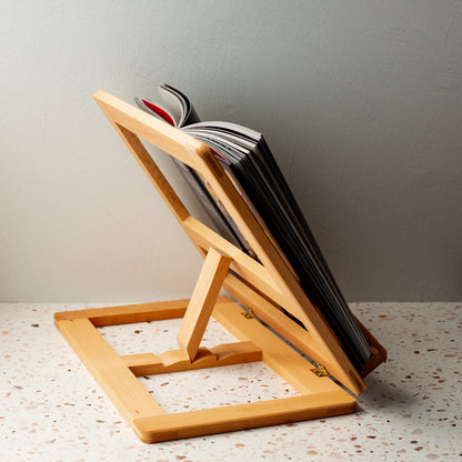 Oiled Beech Wood Folding Adjustable Book Stand