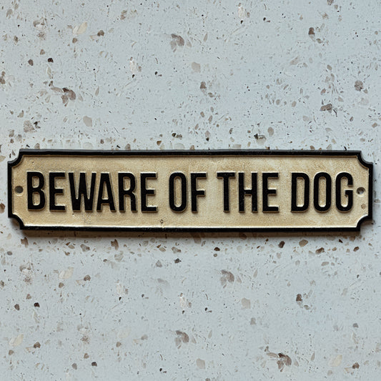 Sign Cast Iron Beware Of Dog