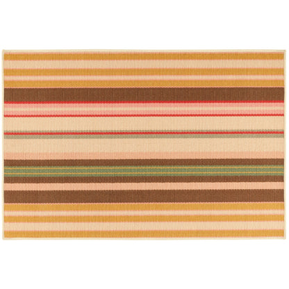 Dash and Albert Sienna Multi Stripe Machine Washable Rug (2'x3')