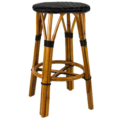 Black Bar Height Mediterranean Bistro Bar Stool (29" h) (L)