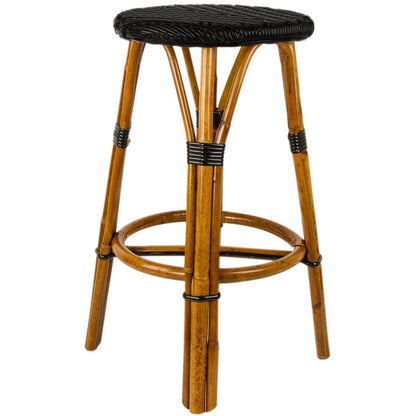 Black Bar Height Mediterranean Bistro Bar Stool (29" h) (L)