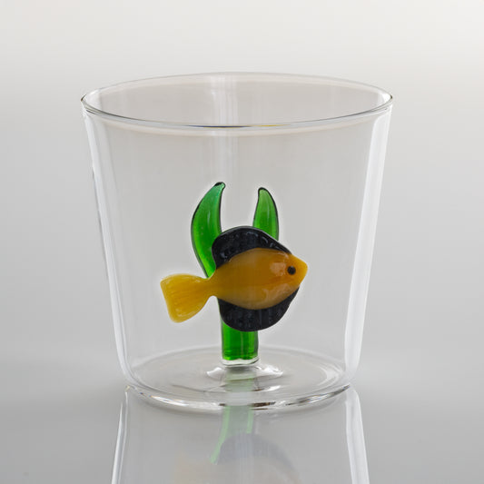 Ichendorf Milano Marine Yellow and Green Garden Fish Glass Handmade Tumbler