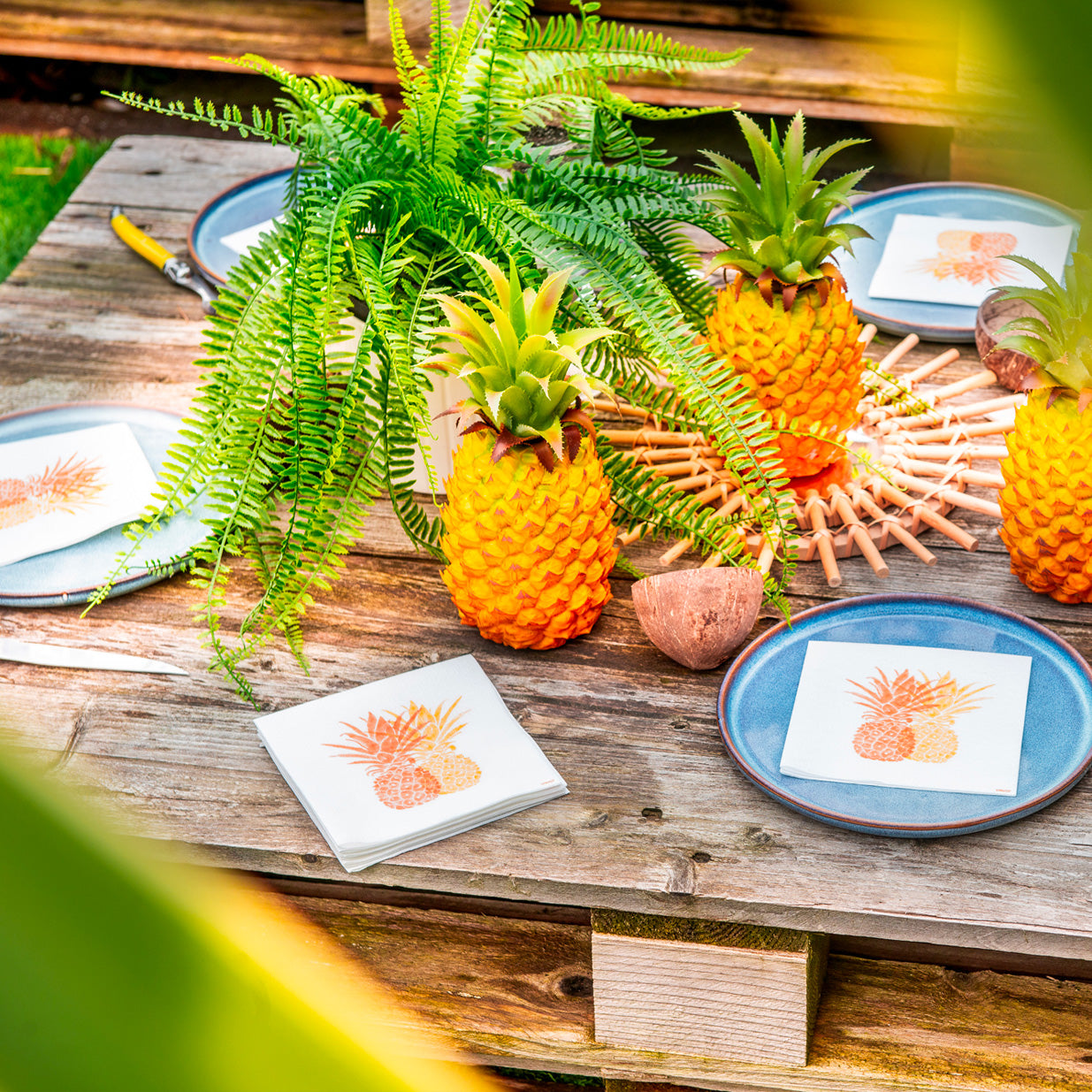 Orange Pineapple Paper Napkins (5")