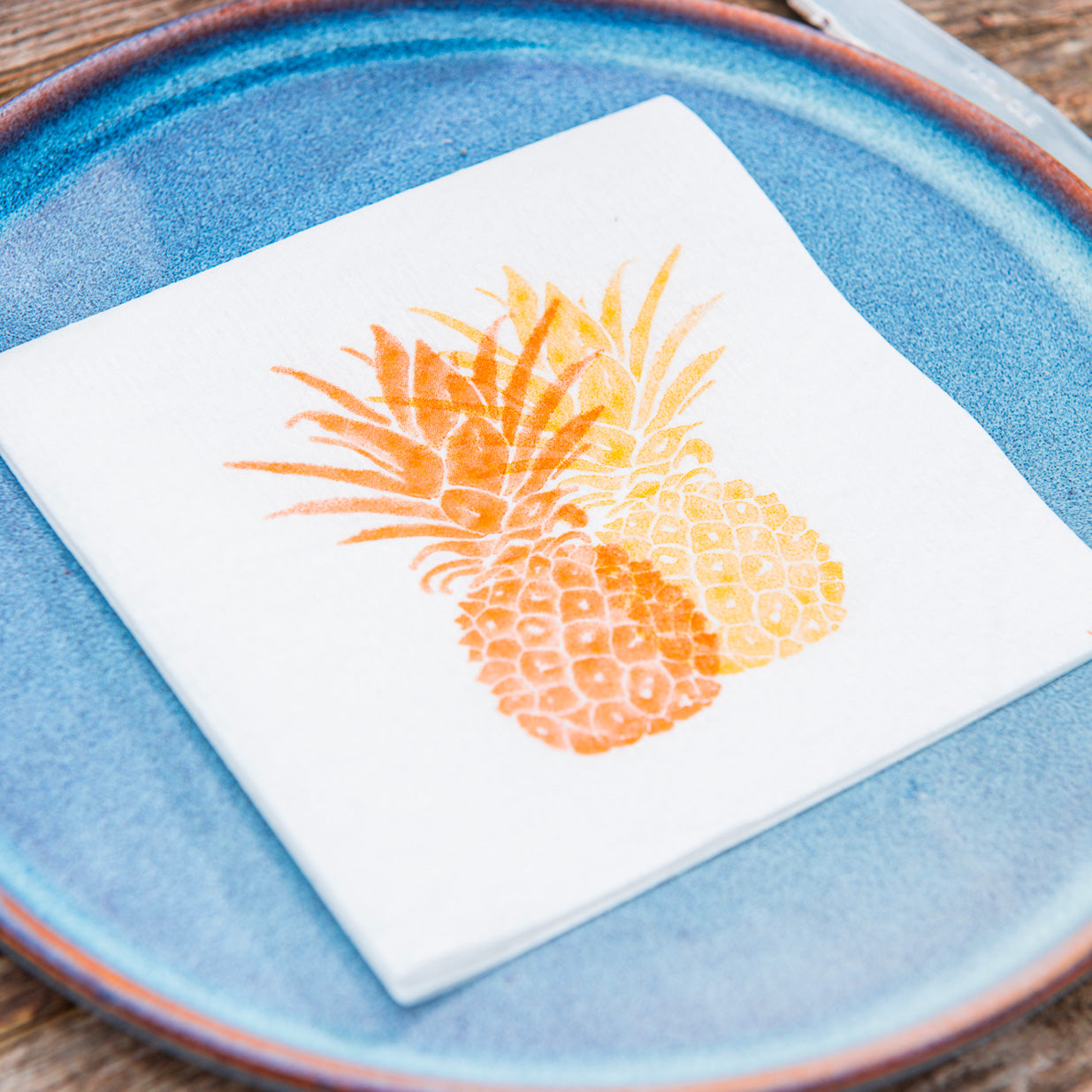 Orange Pineapple Paper Napkins (5")