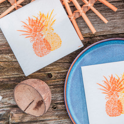 Orange Pineapple Paper Napkins (5")