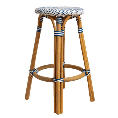 White & Navy Mediterranean Bistro Stool (26" h) (E)