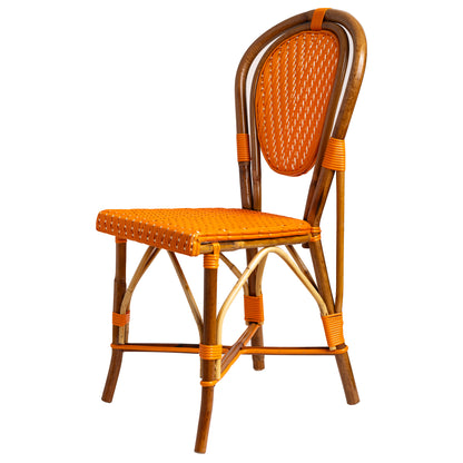 Orange and Cream Mediterranean Bistro Chair (L)