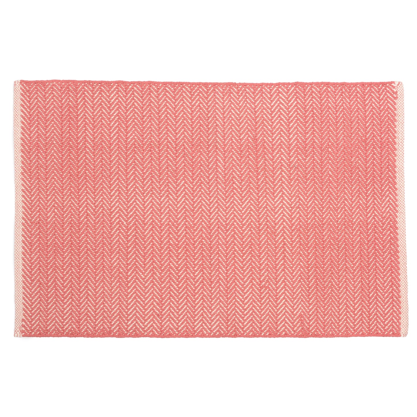 Dash and Albert Coral Herringbone Handwoven Cotton Rug (2'x3')