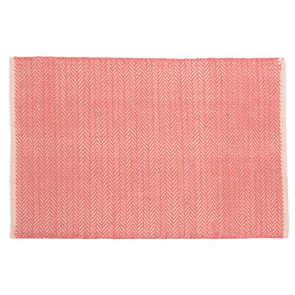 Dash and Albert Coral Herringbone Handwoven Cotton Rug (2'x3')