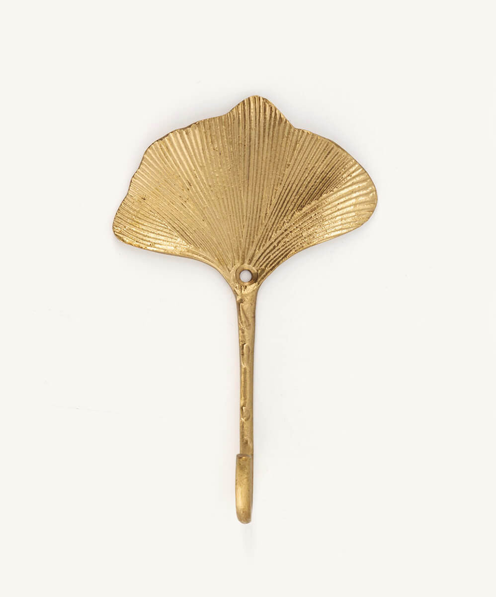 Handmade Brass Flora Ginko Leaf Hook