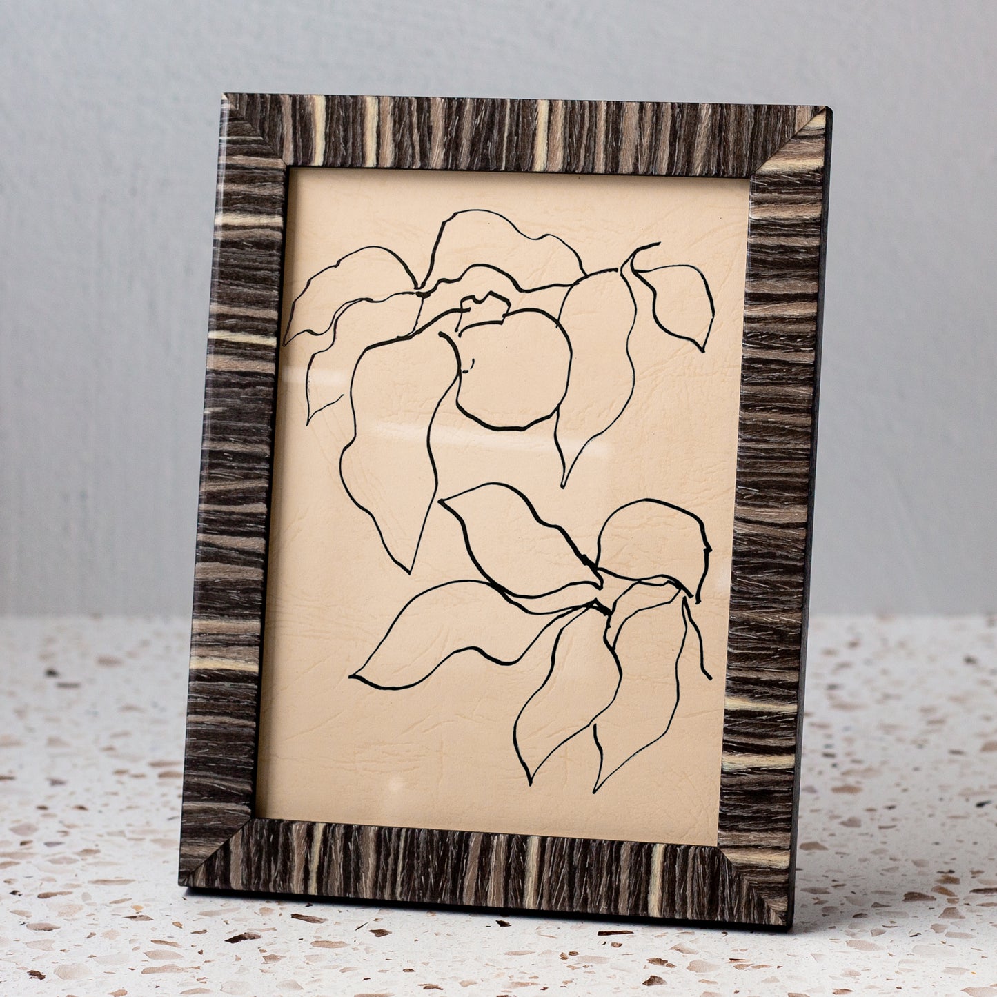 Grigio Grey Tone Handmade Marquetry Picture Frame (5x7”)