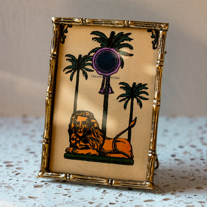 Bodhi Bamboo Ornate Handmade Brass Picture Frame (4x6”)