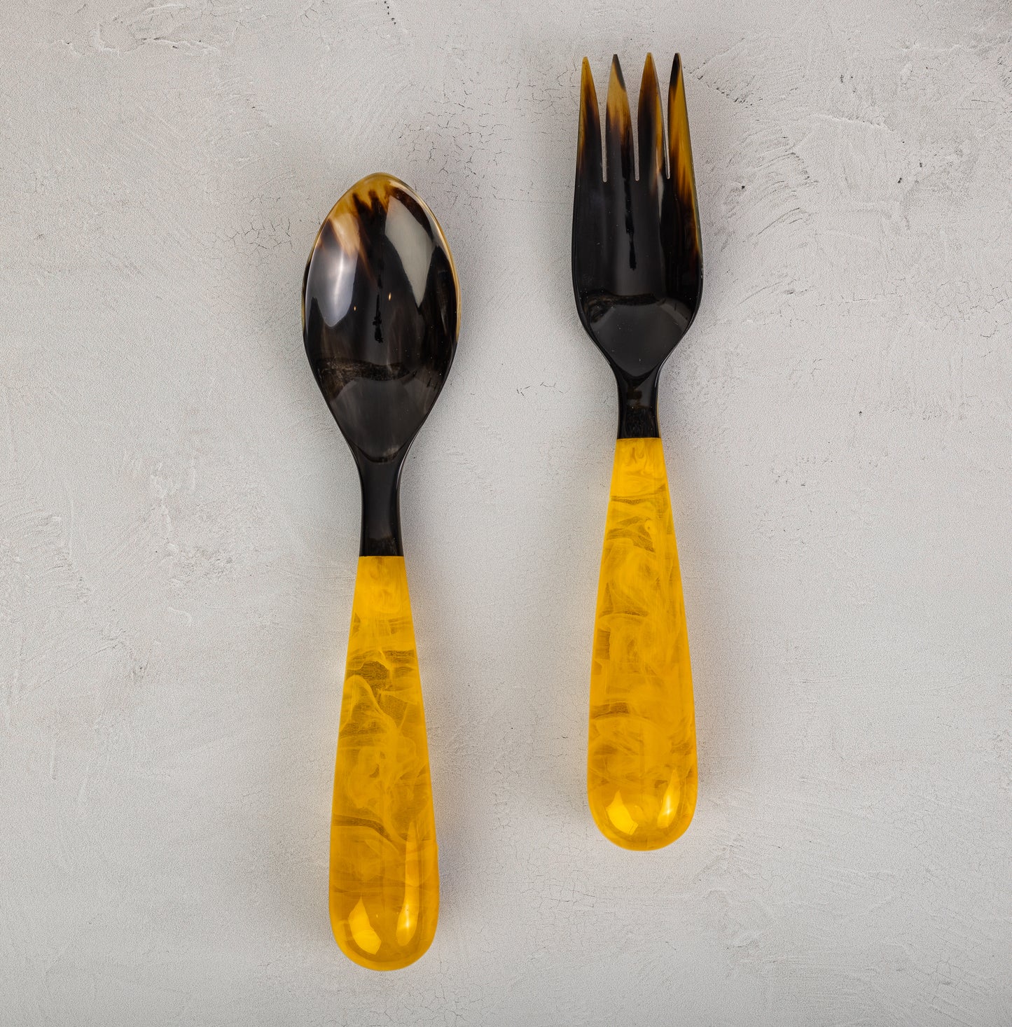 Yellow and Tan Grand Slam Resin Salad Servers (14")