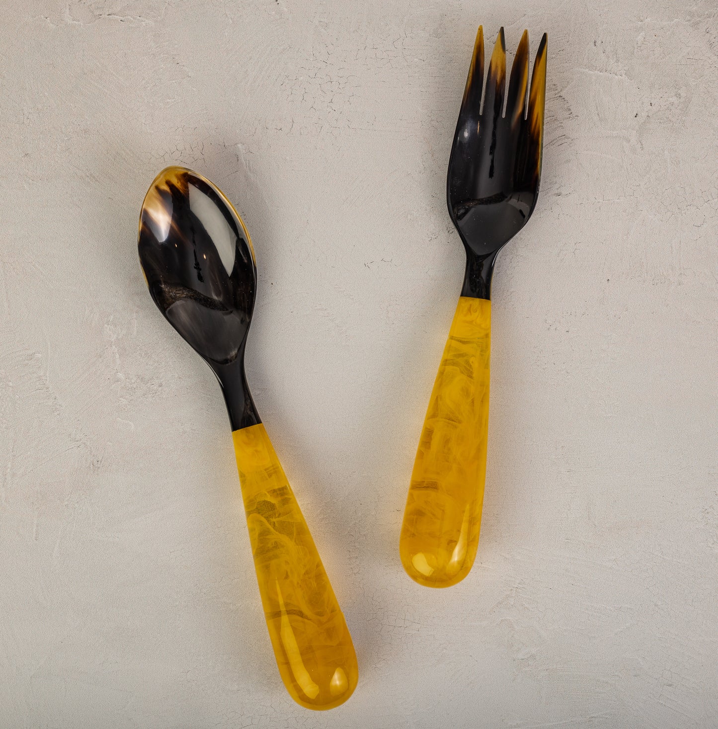 Yellow and Tan Grand Slam Resin Salad Servers (14")