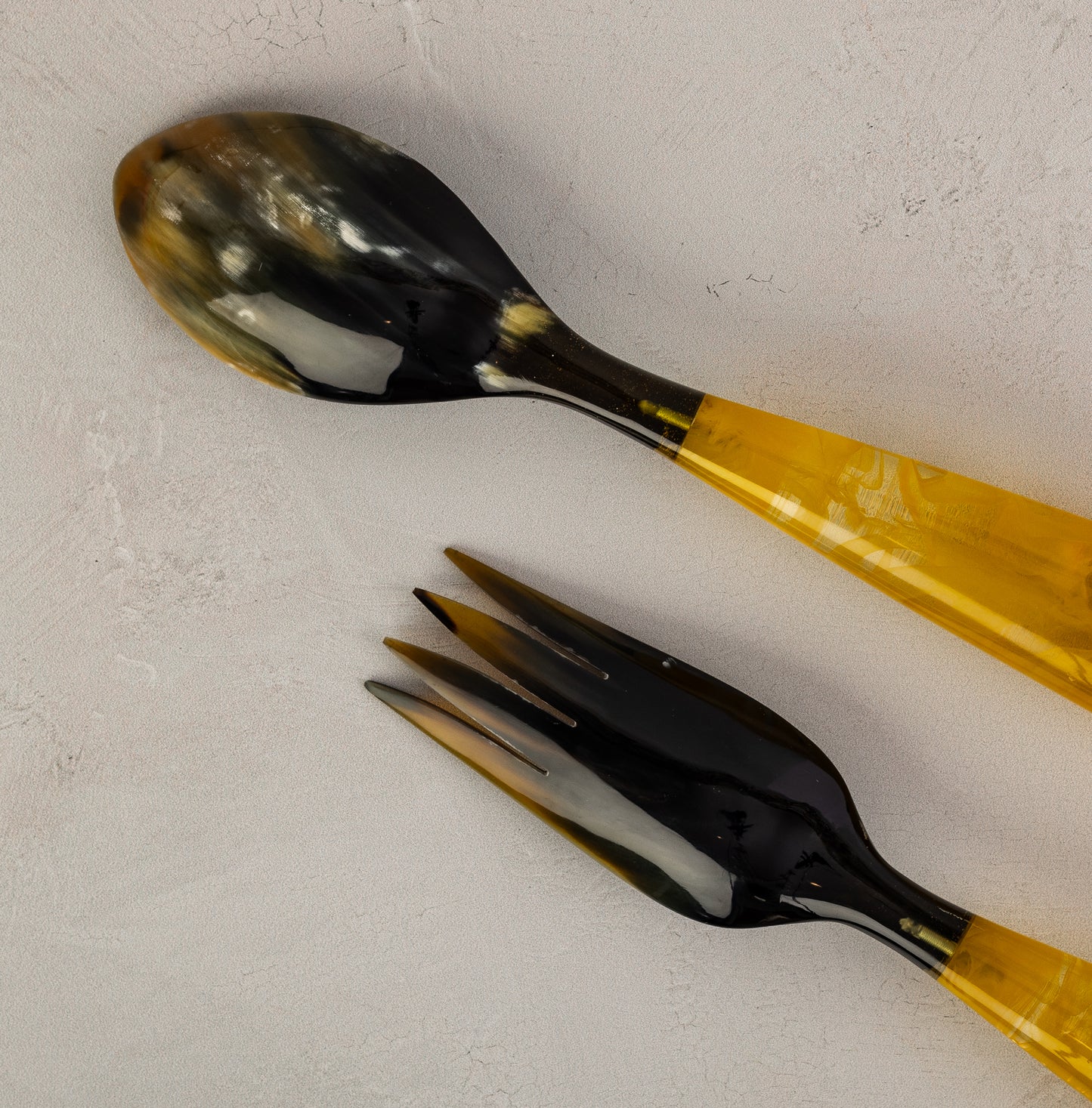 Yellow and Tan Grand Slam Resin Salad Servers (14")