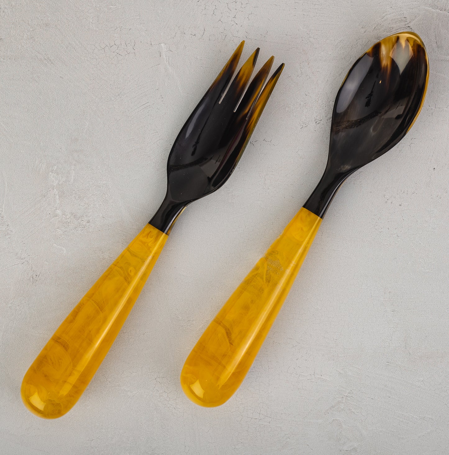 Yellow and Tan Grand Slam Resin Salad Servers (14")