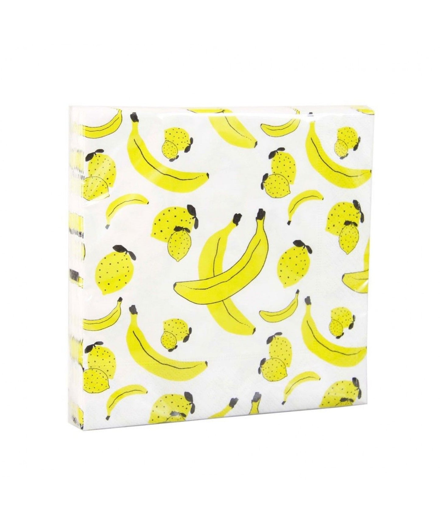 Yellow / Lime Green Bananas and Limes Colorful Paper Napkins (6.5")