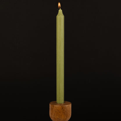 Olive Green Danish Kiri Taper Candle (12")