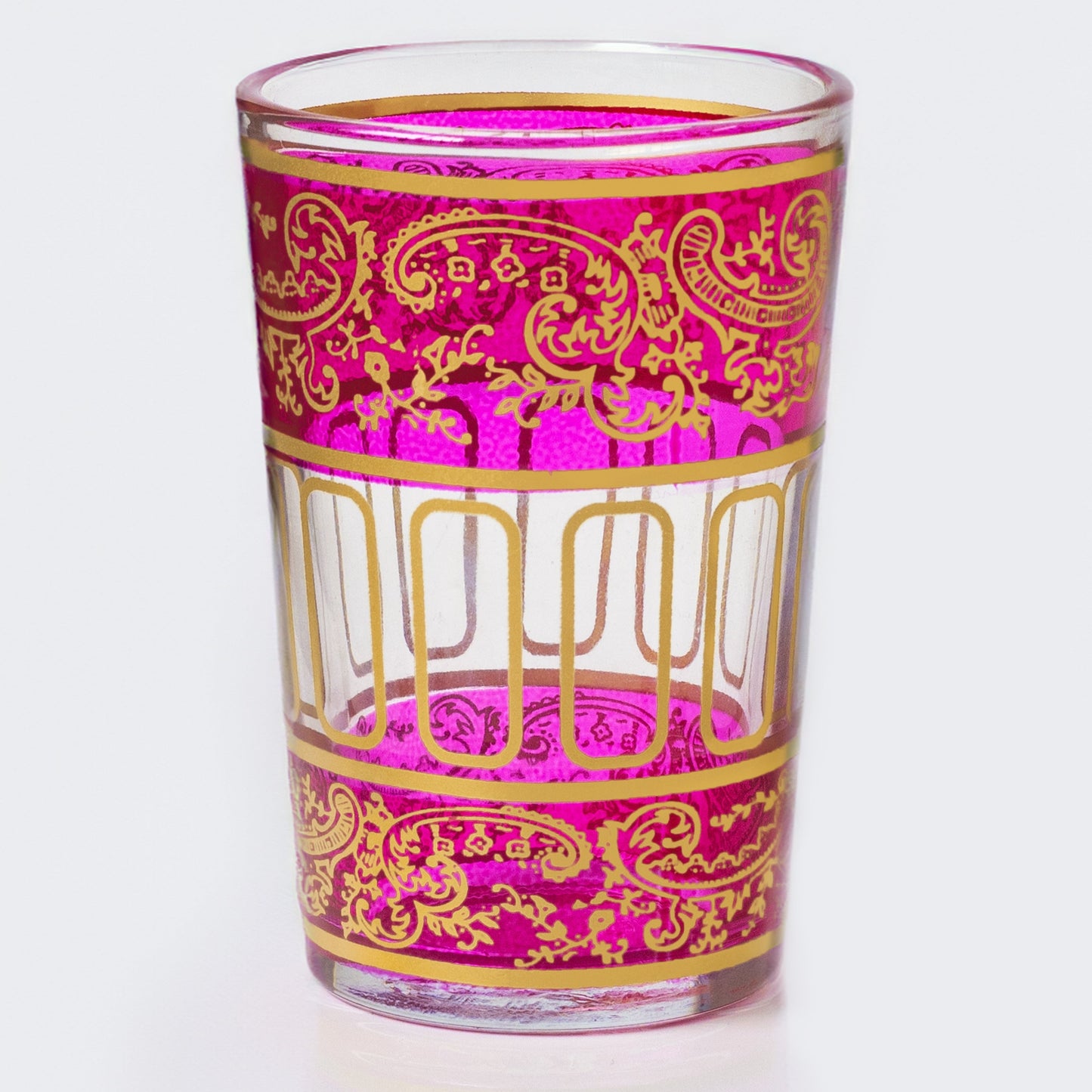 Pink and Gold Filigree Moroccan Tea Glass