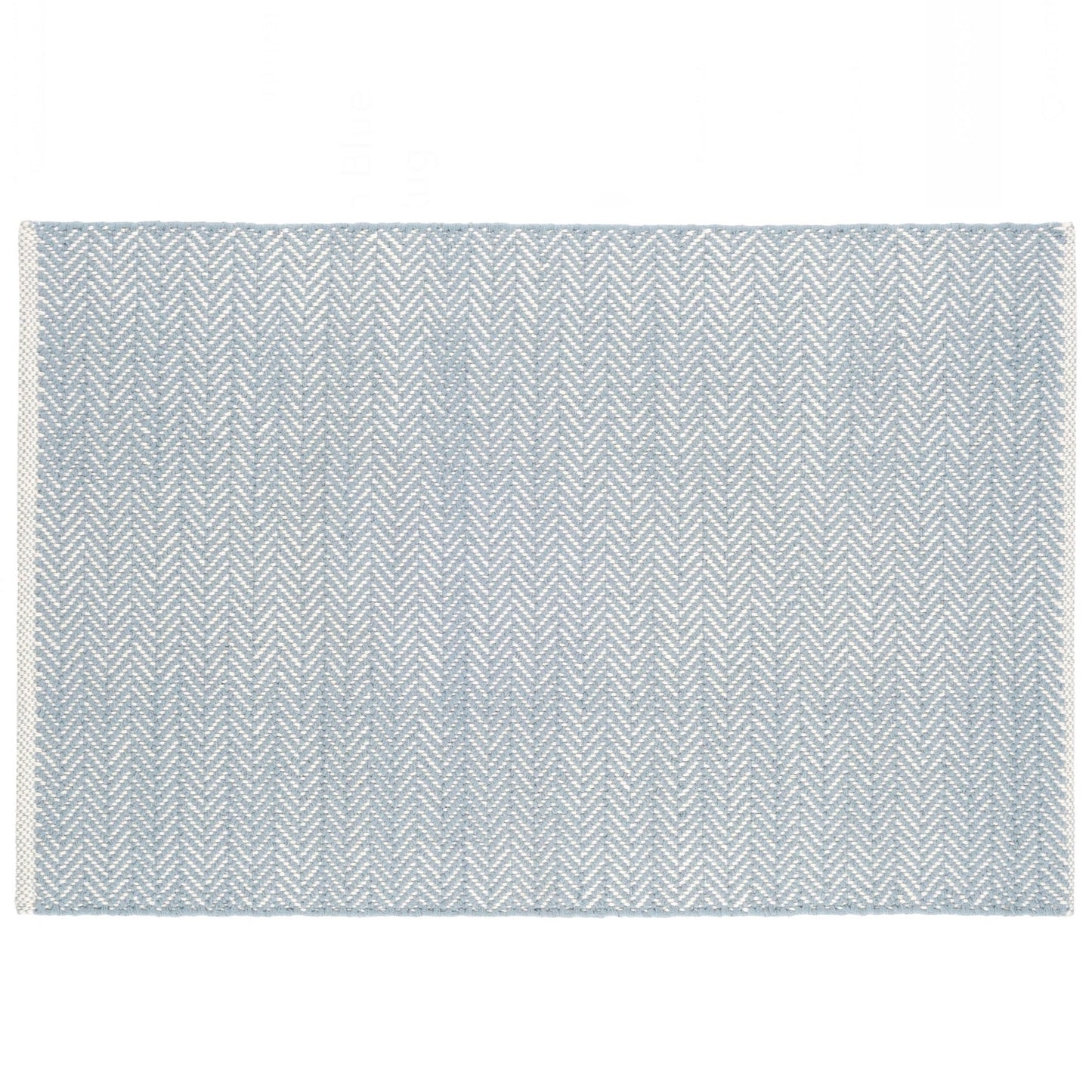 Dash and Albert Swedish Blue Herringbone Handwoven Cotton Rug (2'x3')