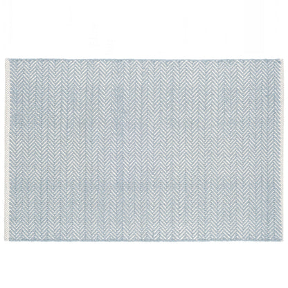 Dash and Albert Swedish Blue Herringbone Handwoven Cotton Rug (2'x3')