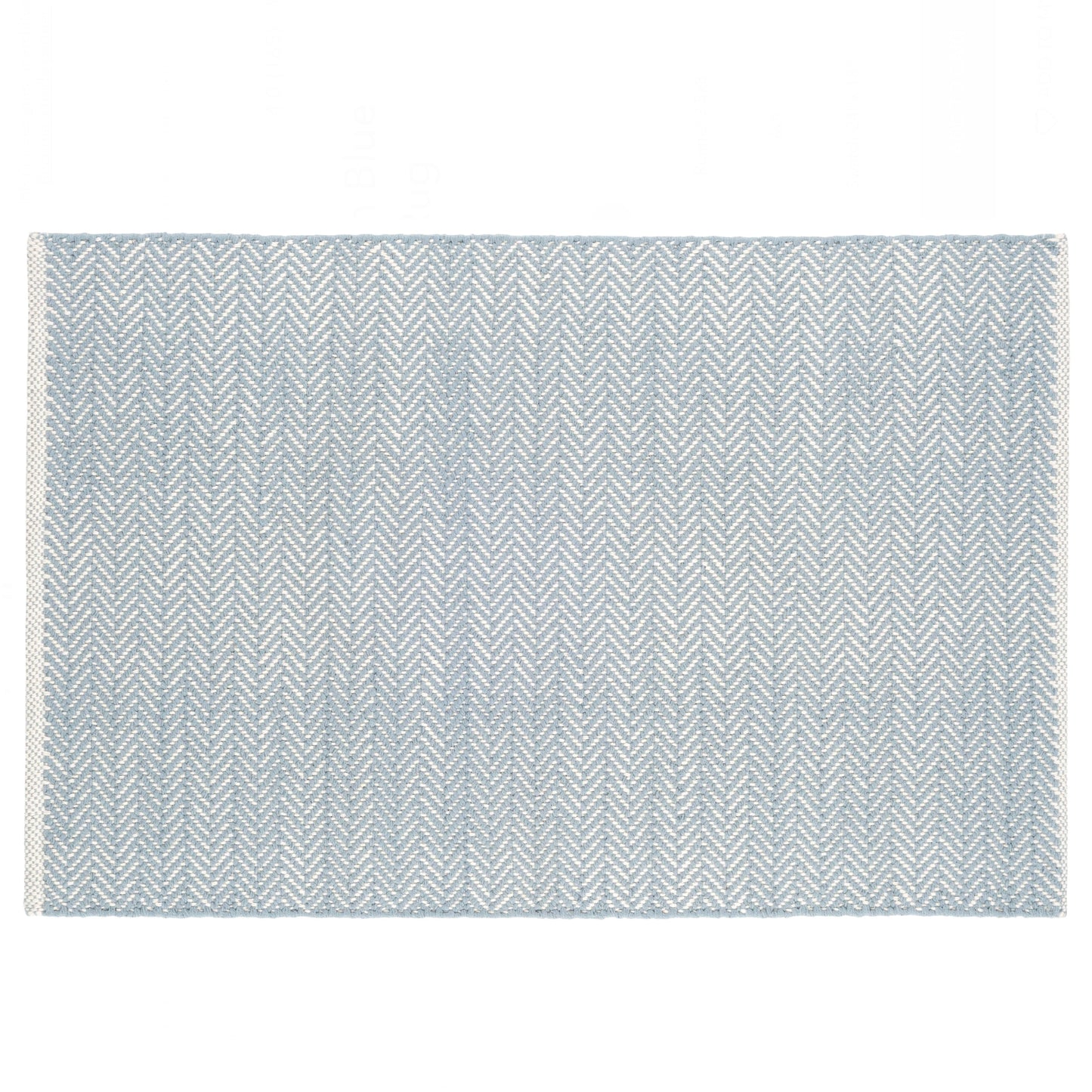 Dash and Albert Swedish Blue Herringbone Handwoven Cotton Rug (2'x3')