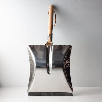 Redecker Handmade Stainless Steel DustPan with Leather Hanging Loop