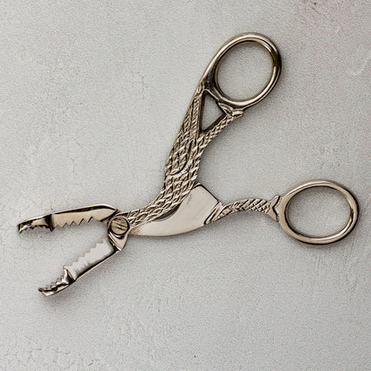 Art Nouveau Bird Sugar Tongs (Pewter-plated Brass)