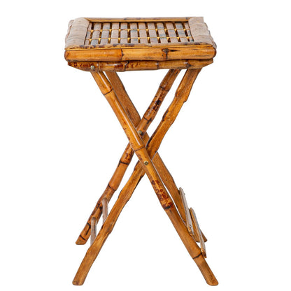 Tortoise Rattan Bamboo TV Tray Stand (4-Piece Set)