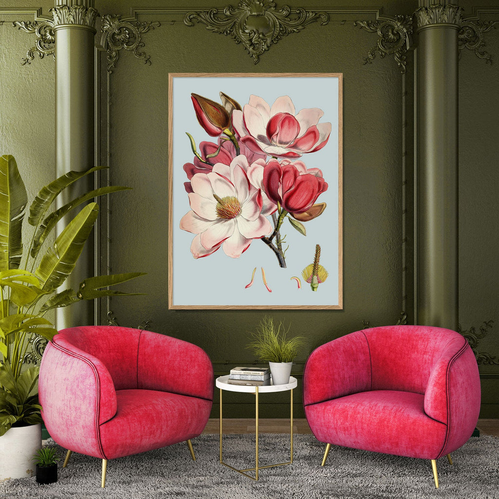 Pink Flower (Gold Frame) Print | Maison Midi