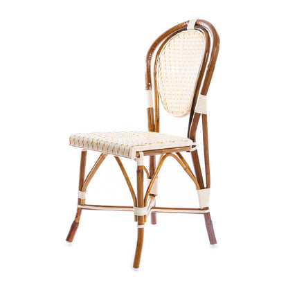 Cream and Ocre Mediterranean Bistro Chair (L)