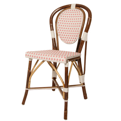 White and Pink Mediterranean Bistro Chair (E)