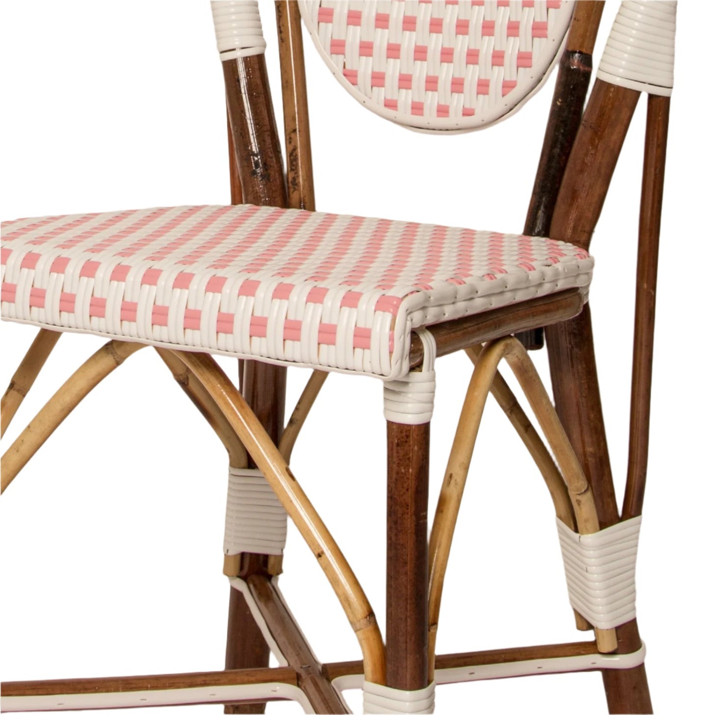 White and Pink Mediterranean Bistro Chair (E)