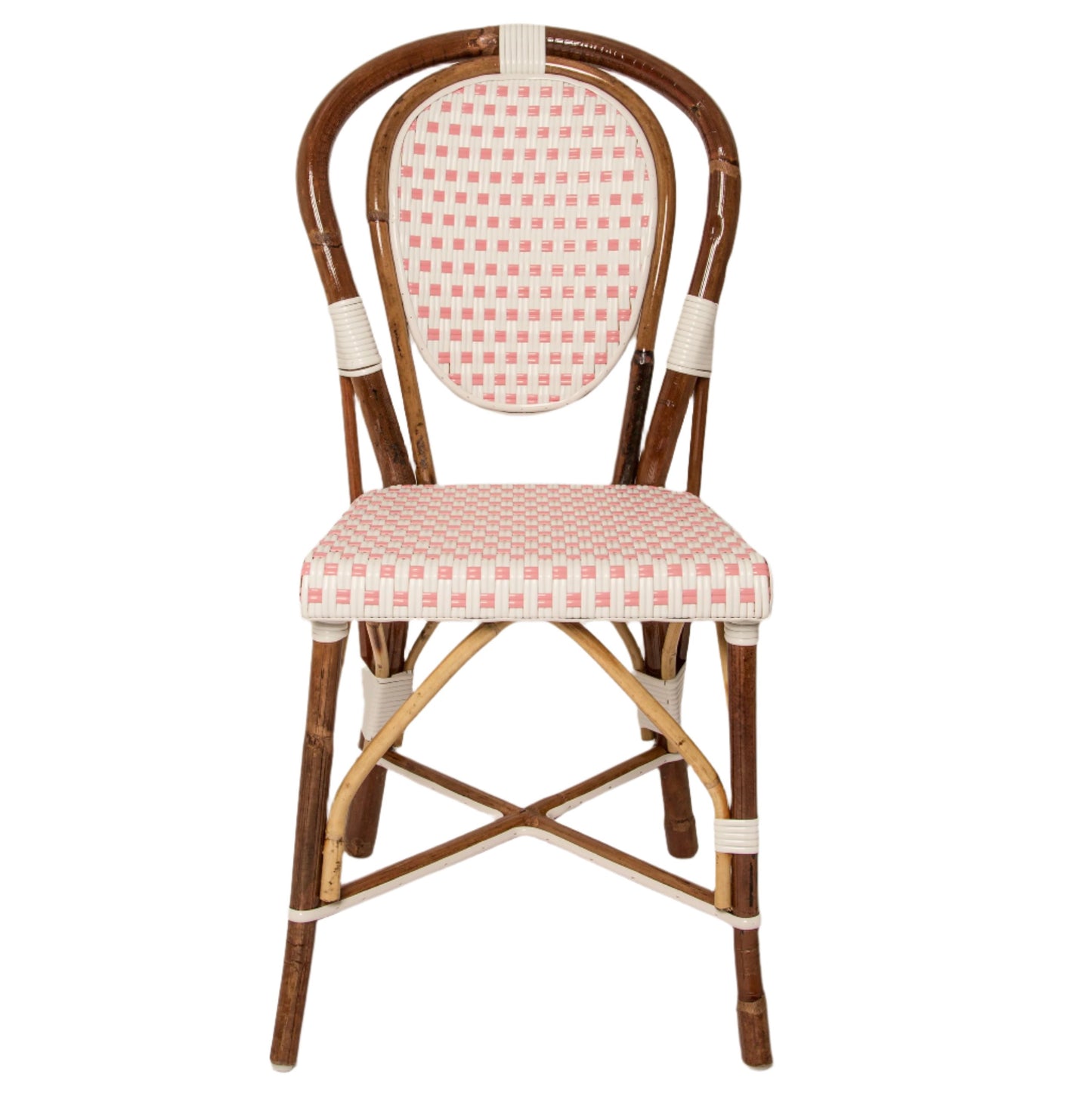 White and Pink Mediterranean Bistro Chair (E)